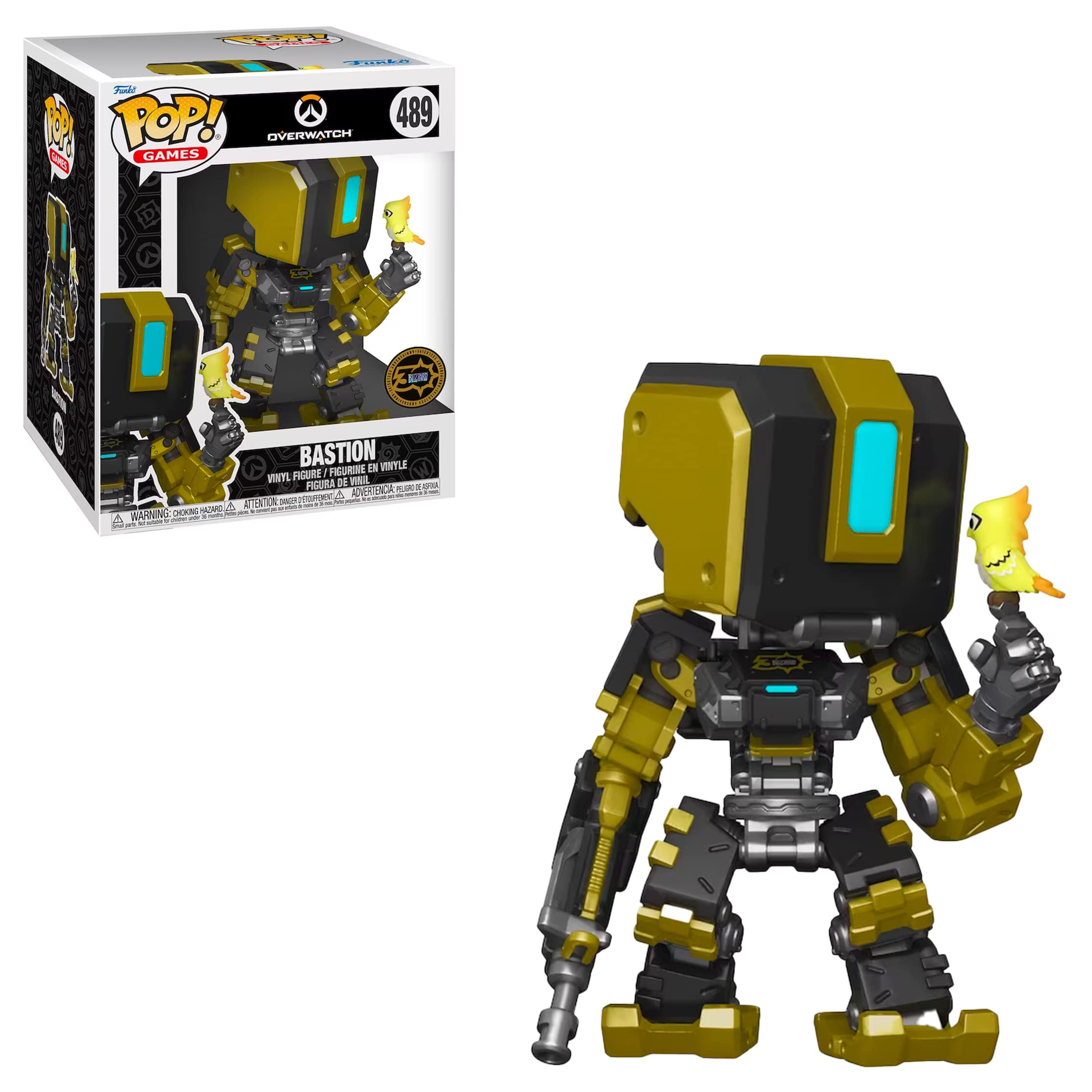 Funko PoP! Overwatch - Bastion Metallic Gold Blizzard 30th Anniversary Vinyl Figure, 6-Inch Height
