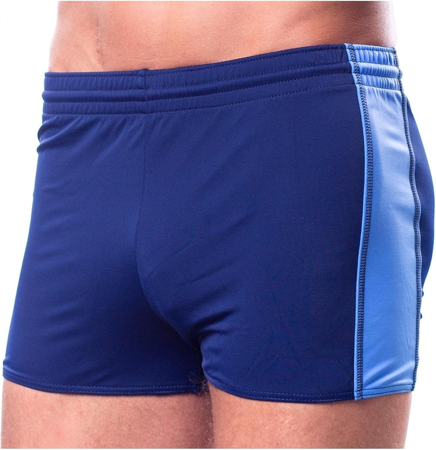 Aquarti Men's Swimming Shorts with Adjustable Drawstring, Dark Blue/Blue, 4XL Amazon.co.uk