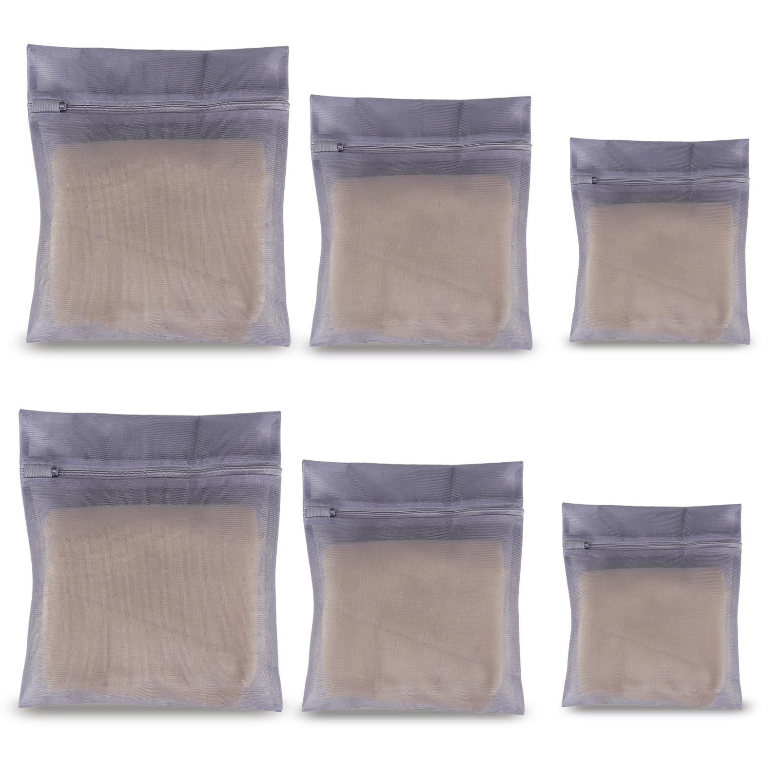 Photo 1 of 3Pcs Mesh Laundry Bags for Delicates with Premium Zipper, Travel Storage Organize Bag, Clothing Washing Bags for Laundry (GRAY, 6)