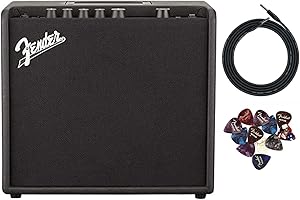 Fender Mustang LT25 Guitar Combo Amplifier Bundle with Cable and Austin Bazaar Exclusive 12-Pack Picks
