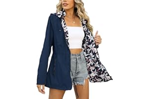 Bellivera Women's Lightweight Coat Windbreaker Zip Up Long Sleeve Jacket Outdoor Raincoat with Hood