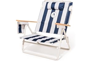Business & Pleasure Co. Margaritaville Manana Chair - Backpack Beach Chair, Lay Flat Reclining, Lightweight & Portable, Insulated Cooler Pocket, Continental Drifter Stripe