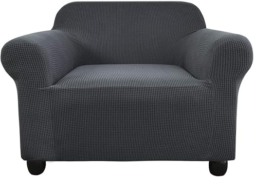 Amazon Com Argstar 1 Piece Stretch Arm Chair Seat Cover Spandex Jacquard Slip Cover Stylish Couch Covers For 1 Cushion Seat With Elastic Bottom For Living Room 30 43 Small Grey Home Kitchen