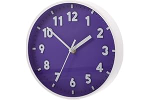 VANZACK Silent Round Wall Clock 8 Inch Lightweight Analog Clock for Kitchen, Dining Room, Office, No Battery