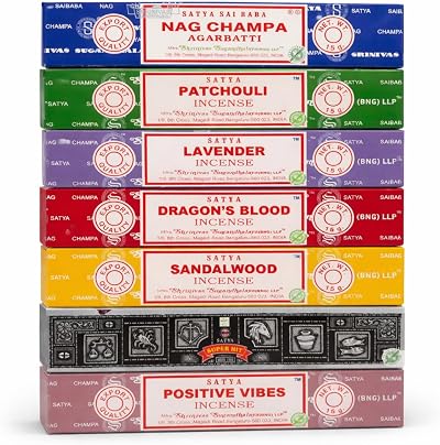 Satya Incense Gift Collection - Handcrafted Floral Sticks - 7 Pack