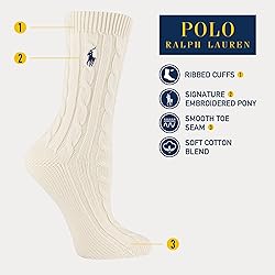 Polo Women's Seasonless Cable Crew Sock 1 Pair