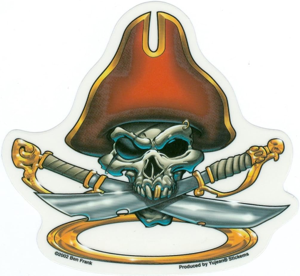 Ben Frank - Skull Pirate - Sticker / Decal