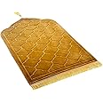 JE JOUE Prayer Rug Muslim Mat Islamic - Thickening Sponge Muslim Rug for Men Women Eid Travel Ramadan, Soft Luxury Great for Knees and Forehead （Champagne）