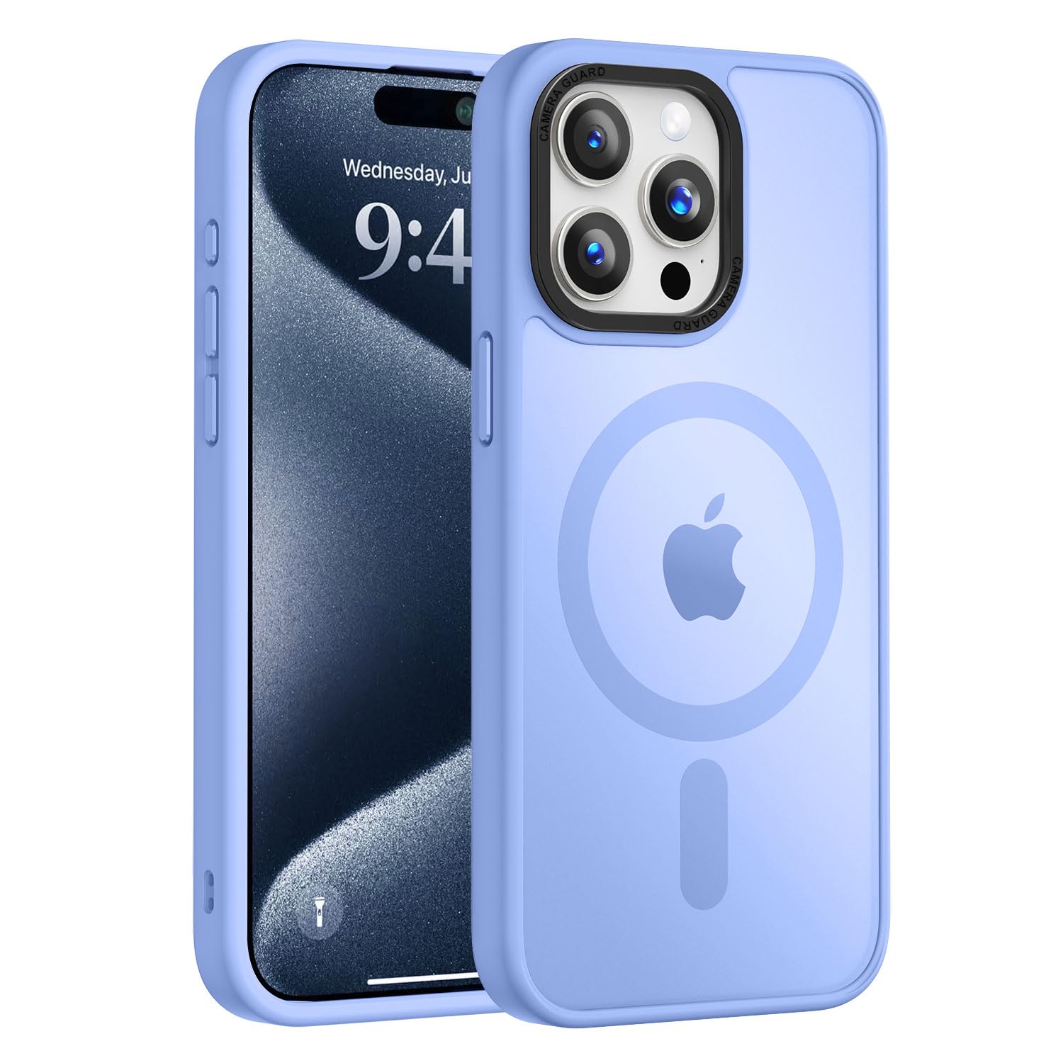 Vooii Strong Magnetic for iPhone 15 Pro Max Case, [Compatible with Magsafe] [13FT Military Grade Drop Protection] Slim Shockproof Translucent Matte Case for iPhone 15 Pro Max 6.7 inch - Blue