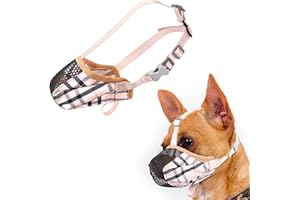 TZBEINN Dog Muzzle, Soft Basket Air Mesh Muzzles for Small Dogs Anti Chewing, Breathable Puppy Adjustable Muzzle for Toy Poodle Yorkshire, etc, Suit for Grooming Vet Visits Allows Panting.