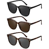 YMRFW Retro Polarized Sunglasses for Women Men Big Frame Vintage Style Trendy Shade UV400 Protection Lens Sun Glasses