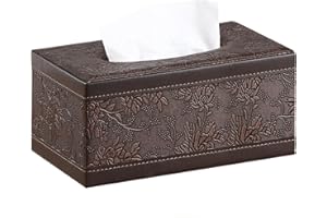 YAPISHI Leather Tissue Box Cover Rectangle,Tissues Box Holder Modern Rectangular Facial Paper Towels Organizer,Box Tissue Dispenser Decor Accessories for Bathroom NightStand Coffee Table Desk Home Office.