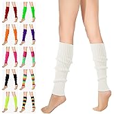 Buauty Leg Warmers for Women 80s 90s Outfit Ribbed Knitted Leg Socks Fashion Neon Y2k Neon Accessories Sports Yoga