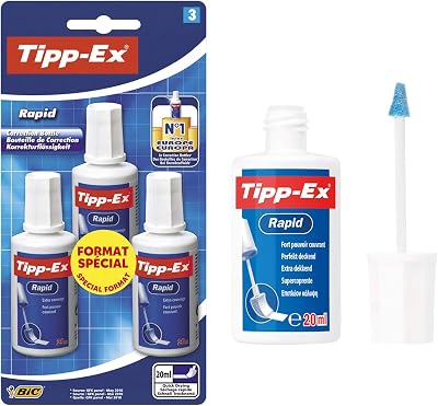 BIC TIPP-Ex Rapid Correction Fluid Blister Pack 3 Bottles