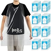 100Pcs Disposable Aprons for Adults, Plastic Aprons for Cooking, Waterproof Apron for Adults Painting Housework Picnic Party Etc