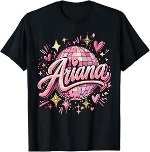 Vintage Ariana Personalized Name Ariana Pink 70's 80's Retro T-Shirt