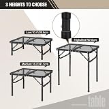REDCAMP Folding BBQ Table 60x40cm 3-Height Aluminum Portable Stand Black view 4