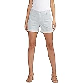 JAG Jeans Women's Alex Mid Rise Boyfriend Short, Railroad Stripe, 10