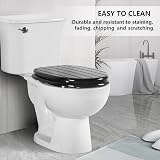 Angel Shield Black Wooden Toilet Seat with Adjustable Hinges Antibacterial view 5