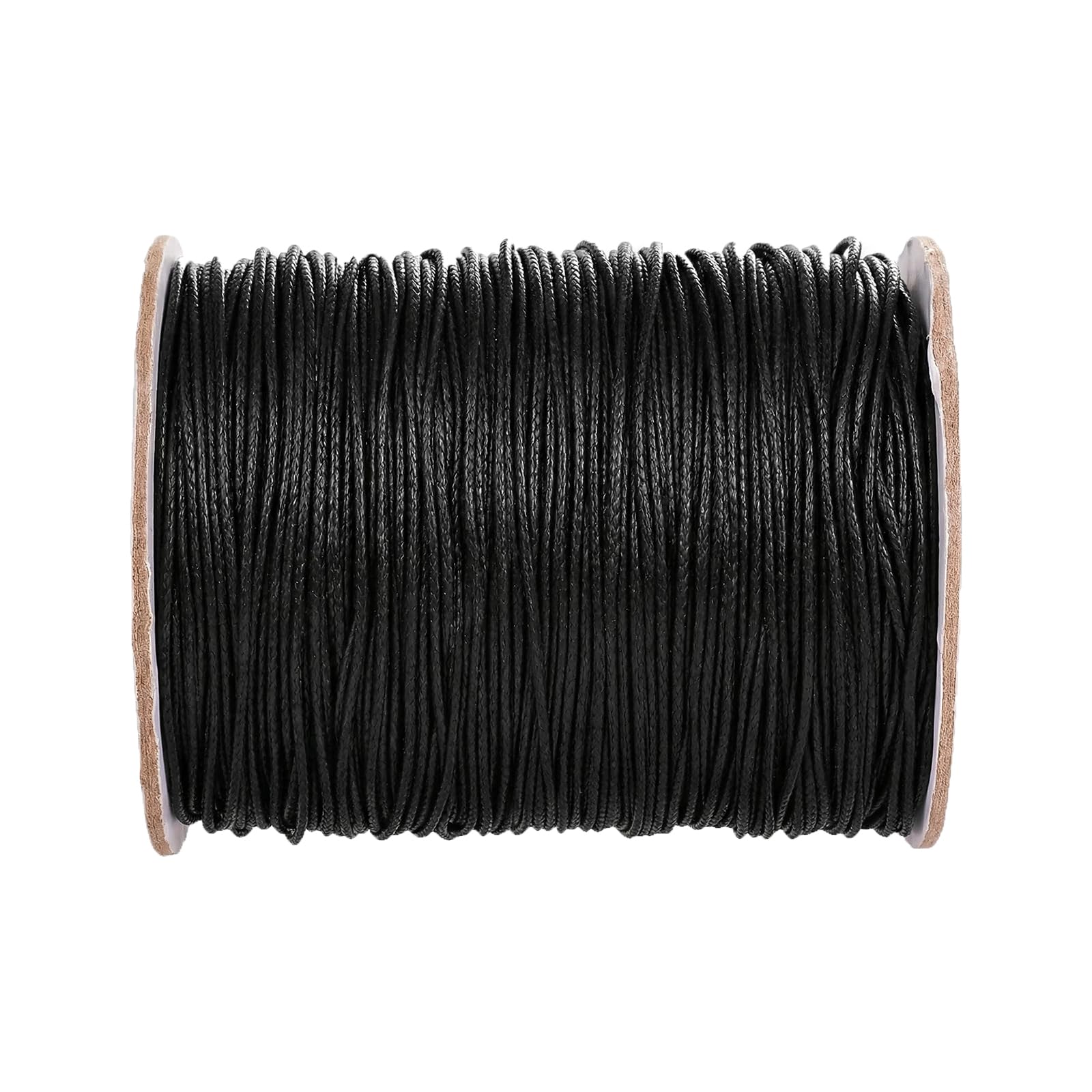 1 Roll 1.5mm 180 Yards Jewelry Making Beading Crafting Macramé Waxed Cotton Cord Beading Thread String Rope Macrame Necklace Bracelet Jewelry Making Waxed Beading Thread String(Black)