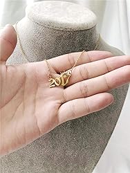 MICOMAKA Birth Year Number with Crown Necklace,Old