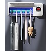 HouseGem Toothbrush Holder, Timer Function, 2000mAh Rechargeable Cordless Wall-Mounted Bathroom (White)