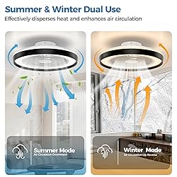 Modern Ceiling Fans with Lights - 19 inch Low
