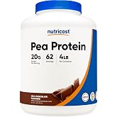 Nutricost Pea Protein Powder (4 LBS) Chocolate, Gluten-Free | 20g of Vegan Pea Protein Isolate, GMO-Free, 62 Servings