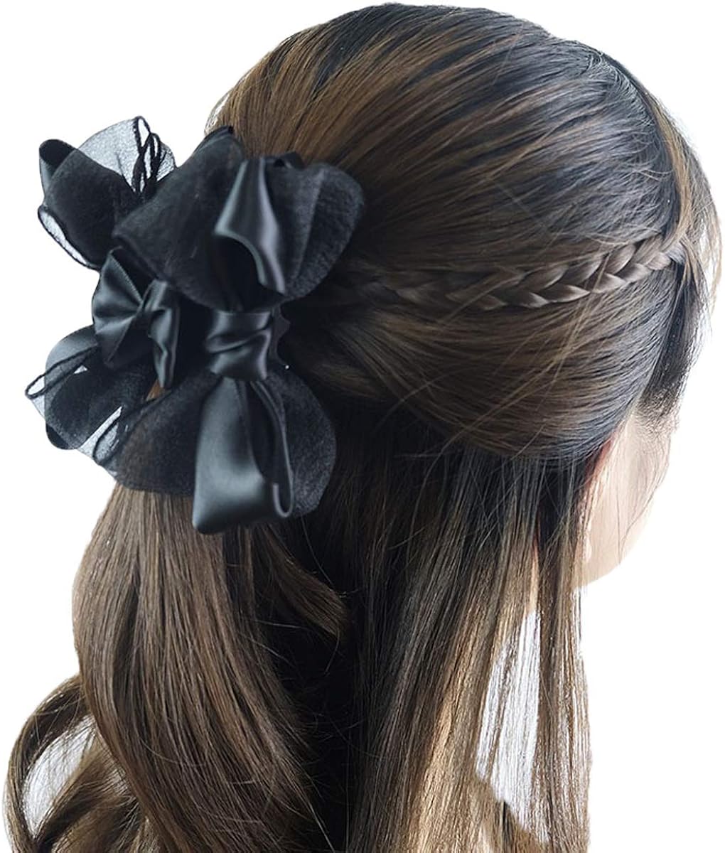 Amazon 挟むだけ 不器用さんでもできる簡単ヘアアレンジ バンスクリップ ワニクリップ 髪 留め 髪留め ヘアアクセ ヘアー アレンジ アクセサリー まとめ髪 髪飾り 飾り リボン バンス クリップ 髪どめ 冠婚葬祭 ブラック Berrylily バレッタ クリップ 通販