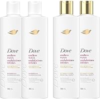 Dove Endless Waves Shampoo & Conditioner for Wavy Hair, with Liquid Bio-Protein Care technology, 355 ML (2 Shampoo + 2 Condit