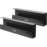 VIVO Under Desk 17 inch Cable Management Trays, Power Strip Holders, Cord Organizers, Wire Tamers for Office and Home, Black,
