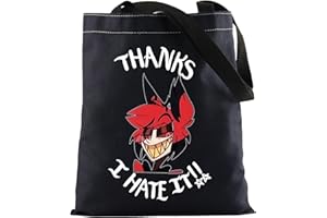 Hazbin Cartoon Merch Alastor Demon Gift Thank I Hate It Alastor Inspire Tote Bag Hazbin Anime Merch Handbag