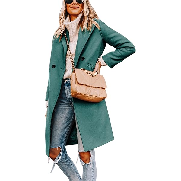 Amazon.com: Hooever Women's Winter Wool Coat Casual Notch