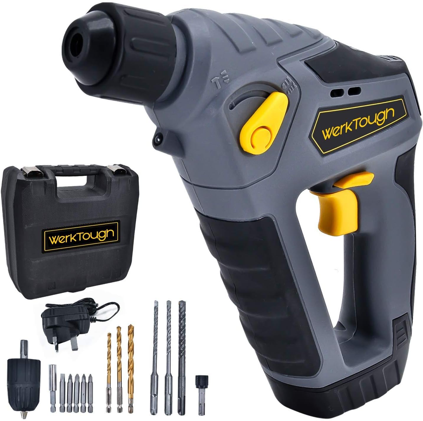 Werktough Hammer Tool Kit HD02 Rotary Hammer 14.4/16v Liion Battery