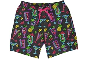 Tipsy Elves Men's Swim Trunks 7 Inch Inseam Classic Fit with Mesh Liner - Quick-Dry Funny Swimwear Bathing Suit