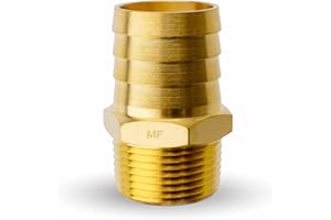 MAACFLOW MAACFLOW Brass 1" Male NPT to 1-1/4" Hose ID Barb Barbed Hose Fitting Adaptor Connector (Pack of 1)