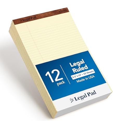 10 Pack Yellow Legal Pads 8.5x11" 28 Lines Wide Ruled Double-Sided Printing Y - View #4