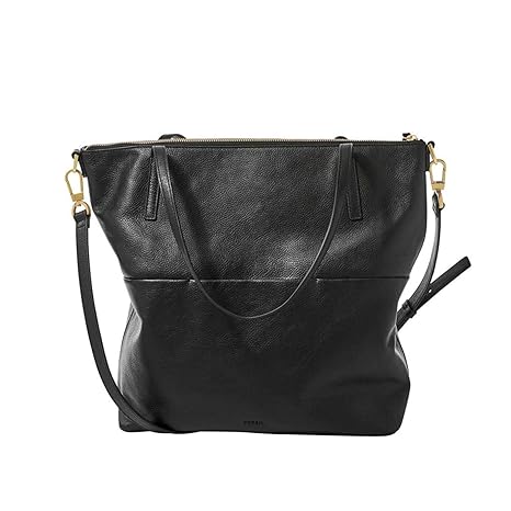 fossil black tote