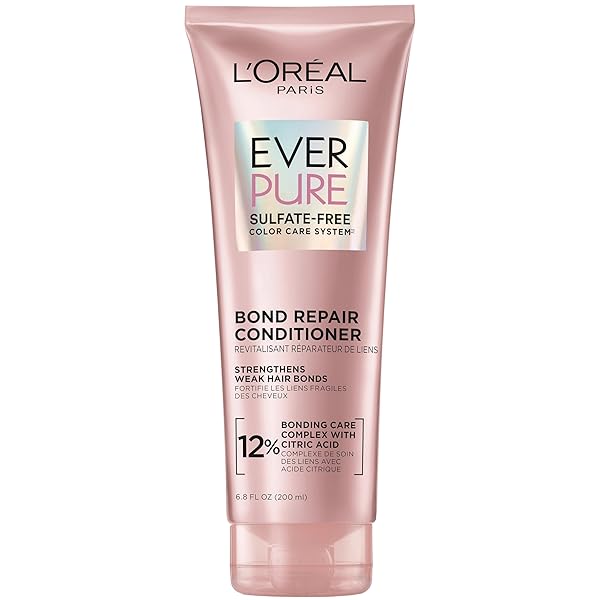 L’OREAL PARIS BONDING CONDITIONER FOR COLOR TREATED HAIR, STRENGTHEN AND REPAIRS WEAK HAIR BONDS, SULFATE FREE & VEGAN HAIR CARE, EVERPURE, 6.8 FL OZ