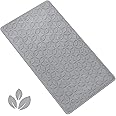 WRISIN Bathtub Mat Non Slip with Suction Cups - 100% Rubber Bathroom Mat Textured for Bath Tub Shower Safety - Soft on Touch - BPA/PVC Free - Pet Dog Bath Mat - Machine Washable - 16 × 28 Inch（Gray）