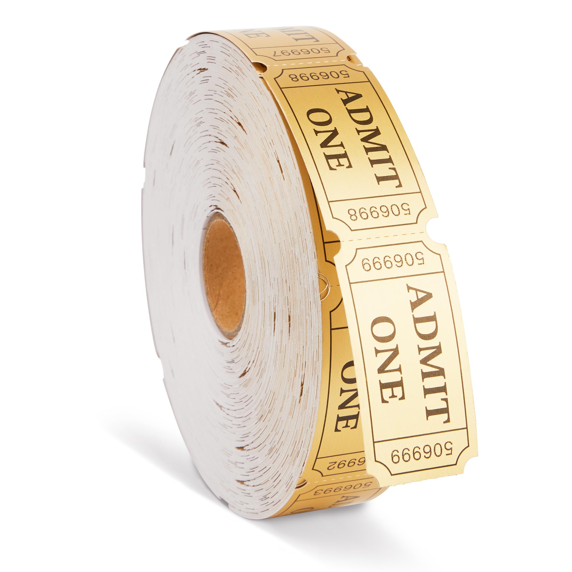 Photo 1 of 1000 Golden Raffle Tickets Admit One Single Roll Tickets for Events, Classroom Reward, Carnivals, Family Games, Door Prizes, Entry, Bingo, Auction, Metallic Gold Foil Tickets