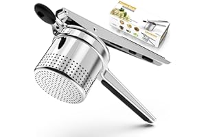 SPEENSUN Potato Ricer, Large 15 oz Potato Masher Make Fluffy Mashed Potatoes With Extra Hole, Heavy Duty Potato Ricer Stainless Steel, Comfort Non-slip Silicone Handle Ricer For Mashed Potatoes