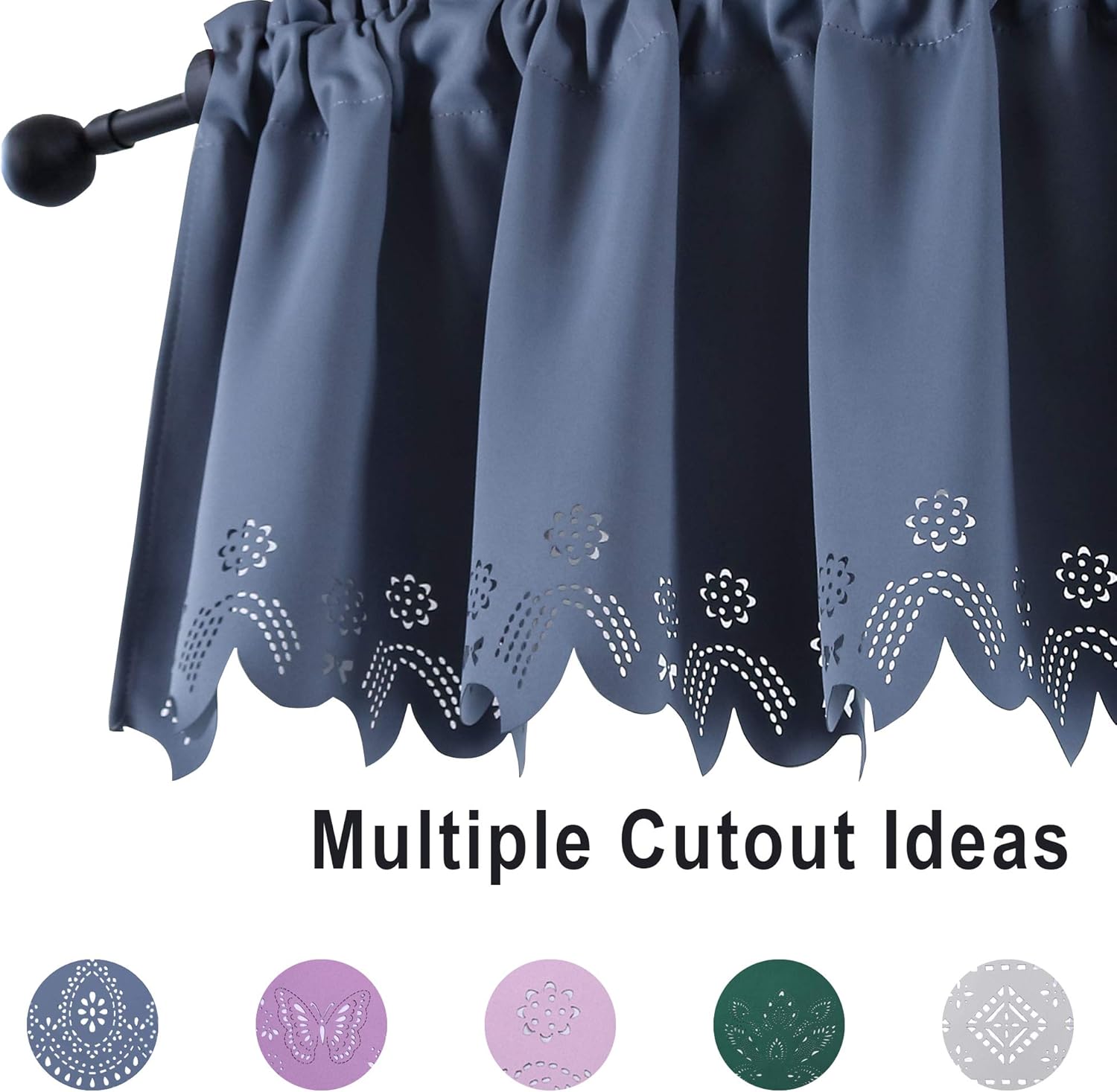 Blue Floral Valances for Windows Curtain Valances for