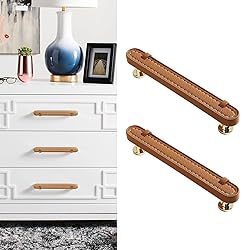 CcHhyyt 6 Pack Leather Cabinet Handle Pulls