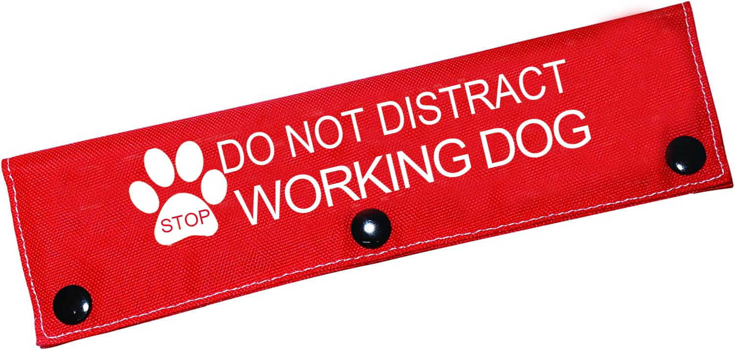 Funny Dog Leash Sleeve Do Not Distract Working Dog Dog Leash Wrap Wrap Alert Hanging ID Patch Tag Pet Birthday Gift(Distract Working-Sleeve)