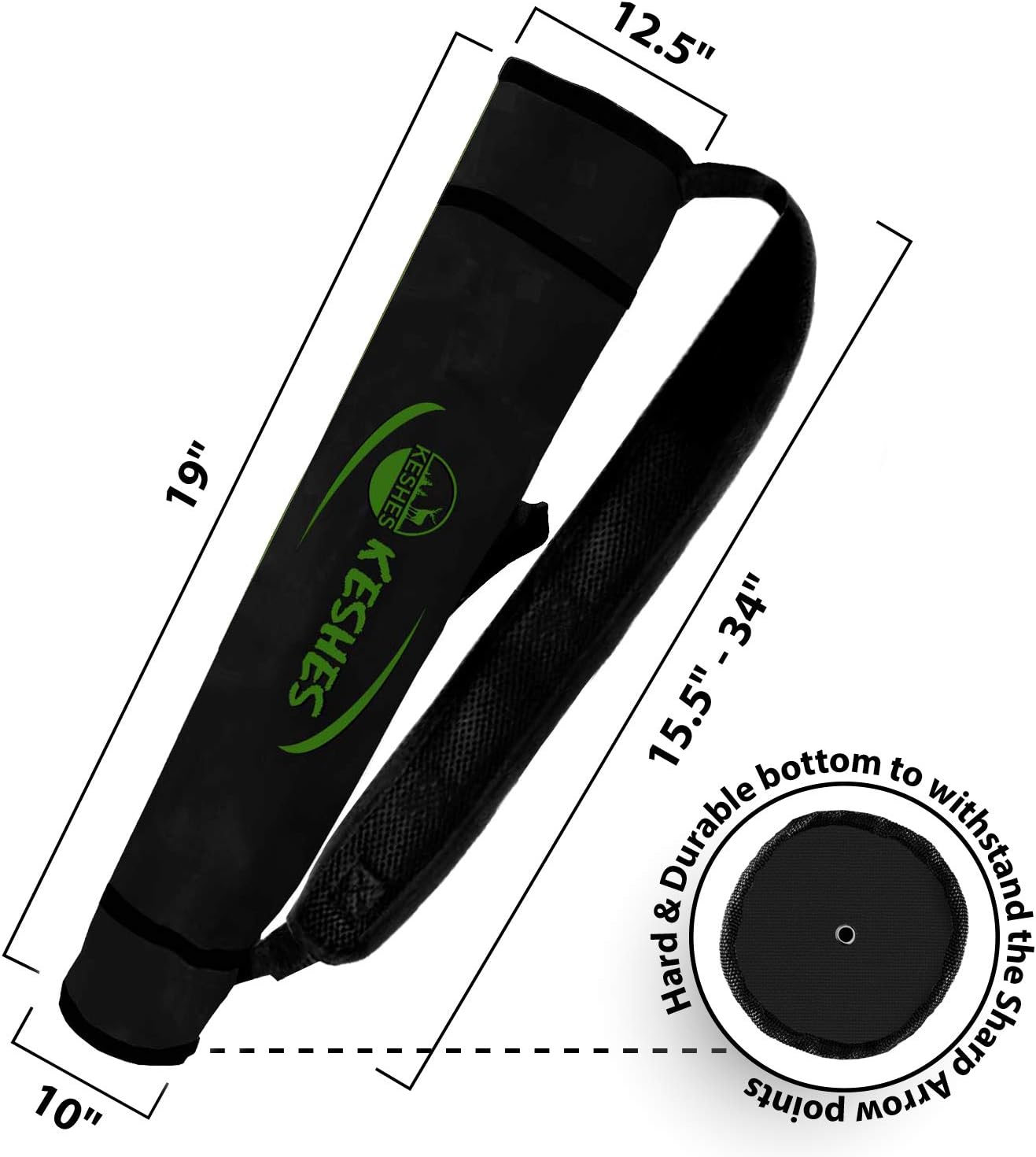 KESHES Archery Back Arrow Quiver Holder - Adjustable Quivers for Arrows, for Bow Hunting and Target Practicing; Youth and Adults (Black) : Sports & Outdoors