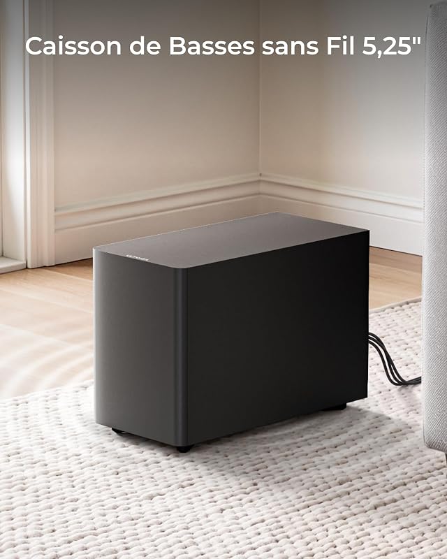 5.1 Barre de Son TV avec Dolby Atmos, Caisson de Basses Sans Fil