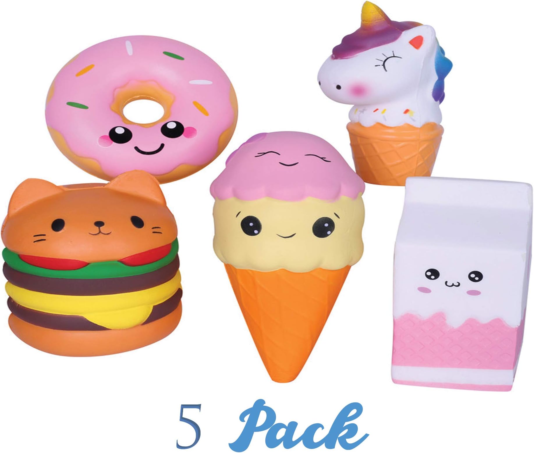 Bipra Squishies Packs - Squishies for Girls and Boys Jumbo Squishys Pack Squishies Slow Rising Scented Stress Reliever for Adults Squeeze Toys as Gift Kids Squishy (IceCream Fun_FBA)