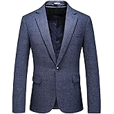 Mens Plaid Blazer Sports Coat Casual Slim Fit Checkered Blazer for Men Wedding