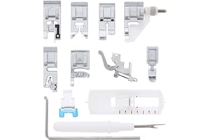 Sewable 12 Piece Presser Feet Set | Low Shank Snap On Sewing Machine Foot Set Fits Brother, Janome, Singer, Baby Lock, Kenmore, and Other Low Shank Machines